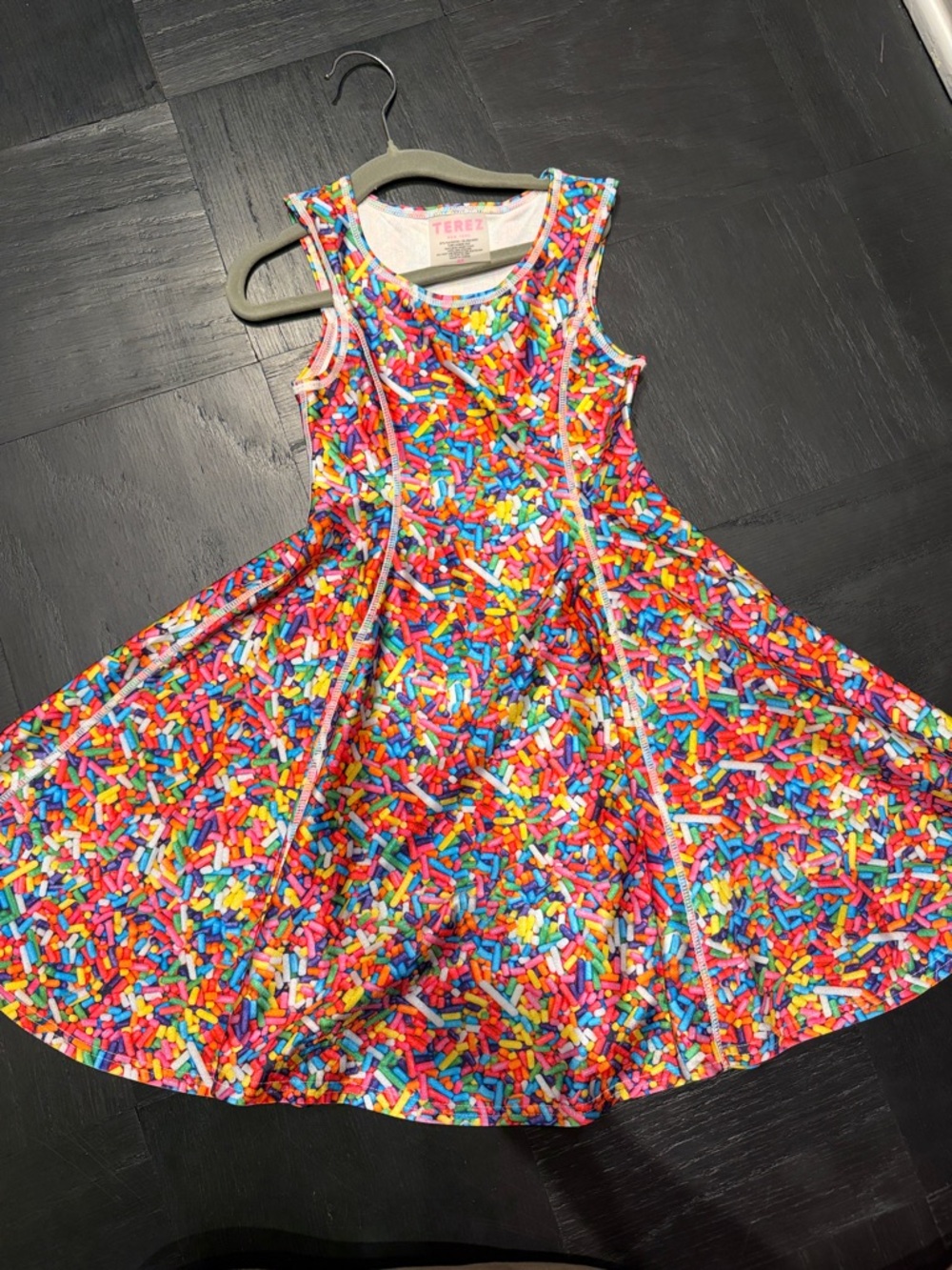 Terez Multicolor Sprinkle Print Fit-and-Flare Dress